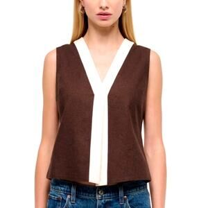 Abercrombie & Fitch Brown Vest Button Front Top Sleeveless Size XS NWOT